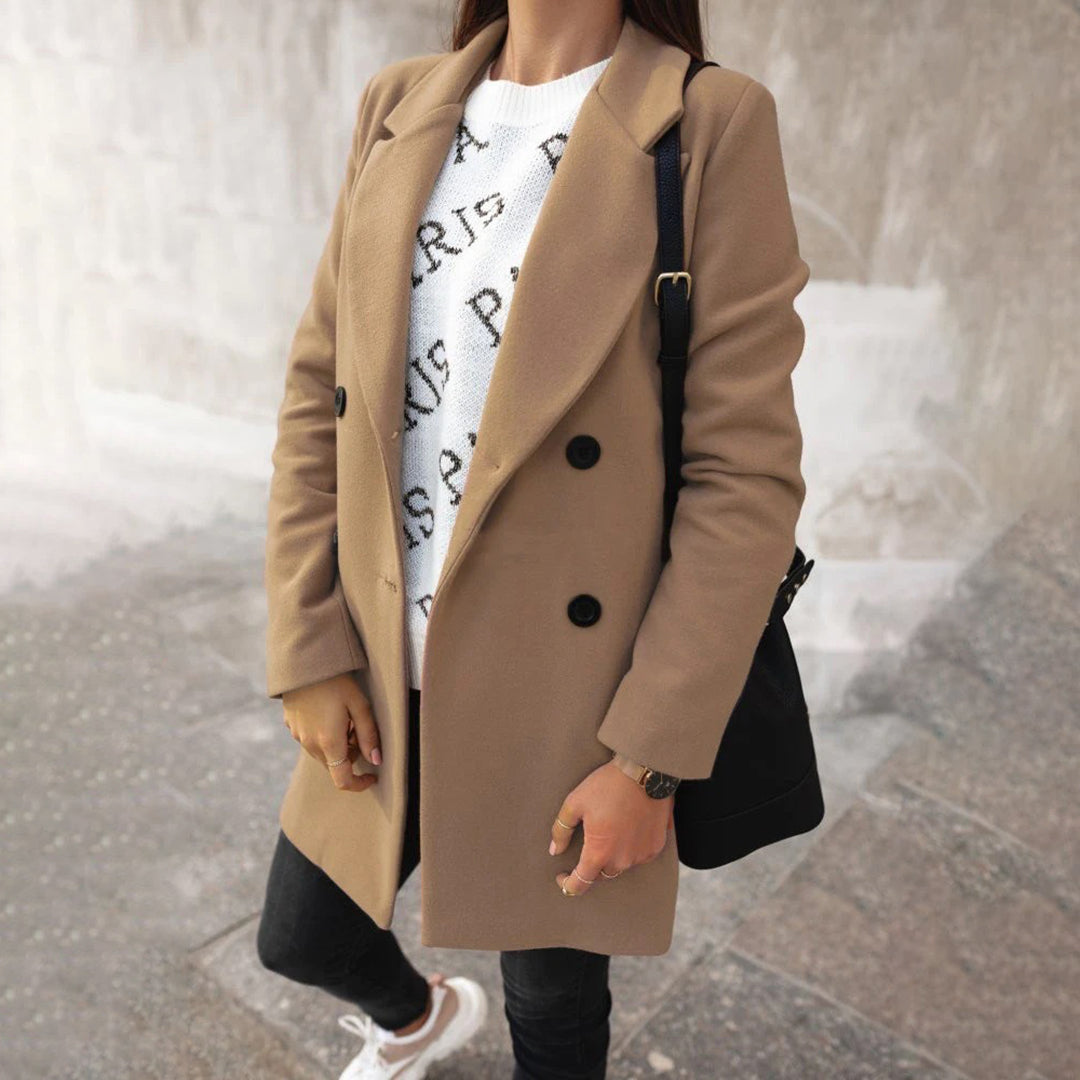 Evelyn – Klassieke Wollen Manteljas voor dames