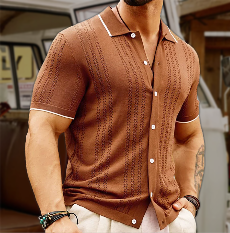 Carlo Marino Knop-Down Gebreide Polo