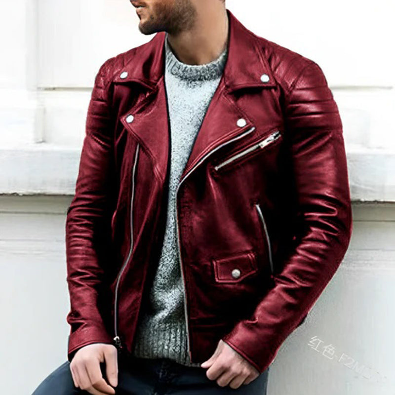 Leren biker jas voor heren