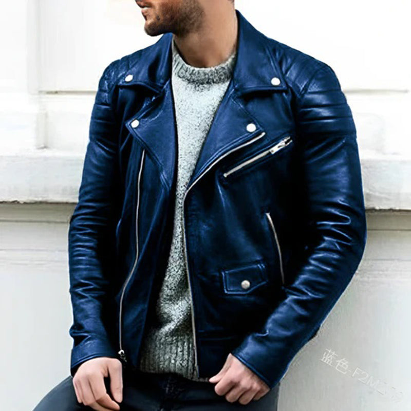Leren biker jas voor heren