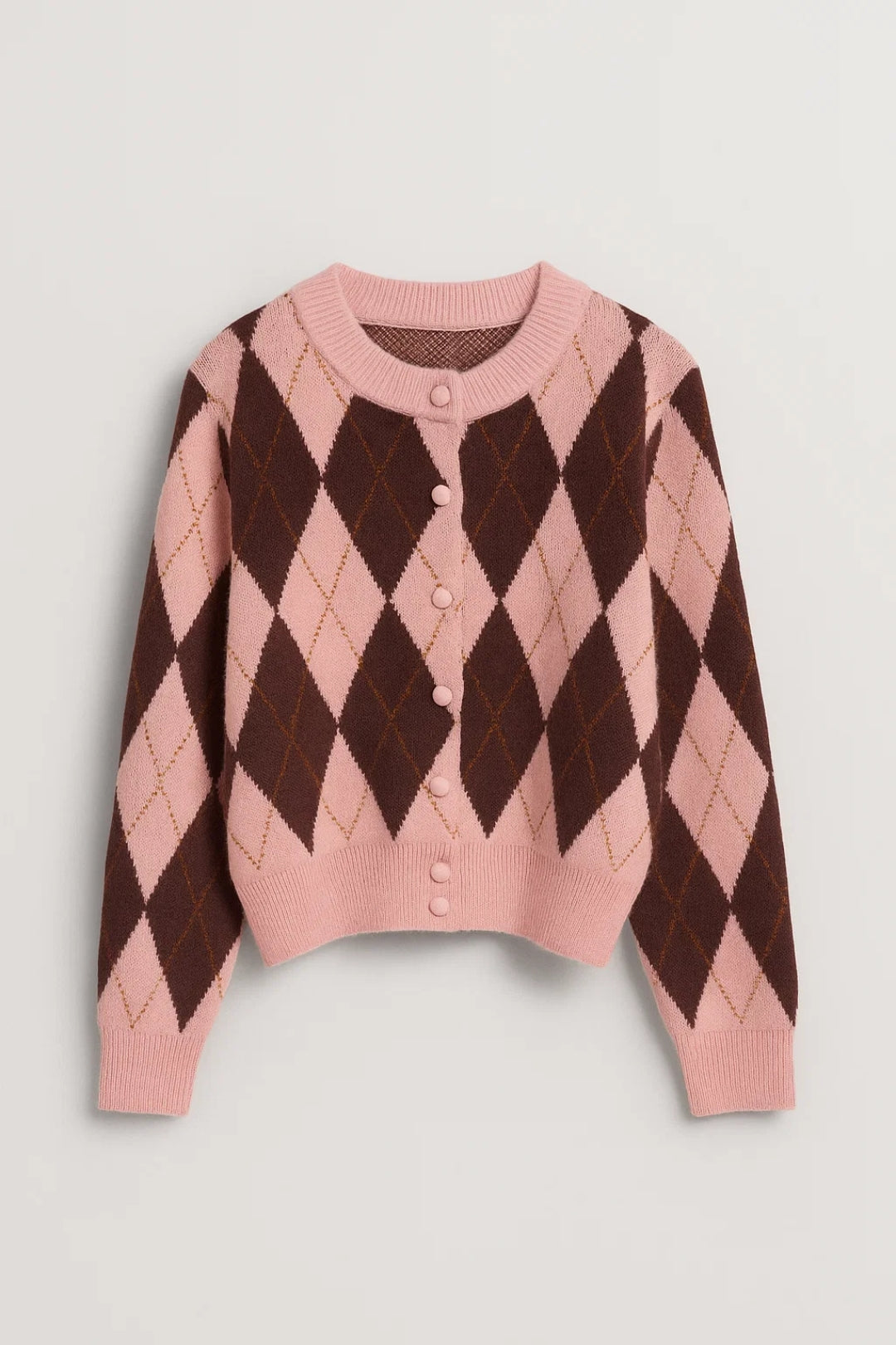 Cardigan Dames | Klassiek Argyle Motief met Retro Snit