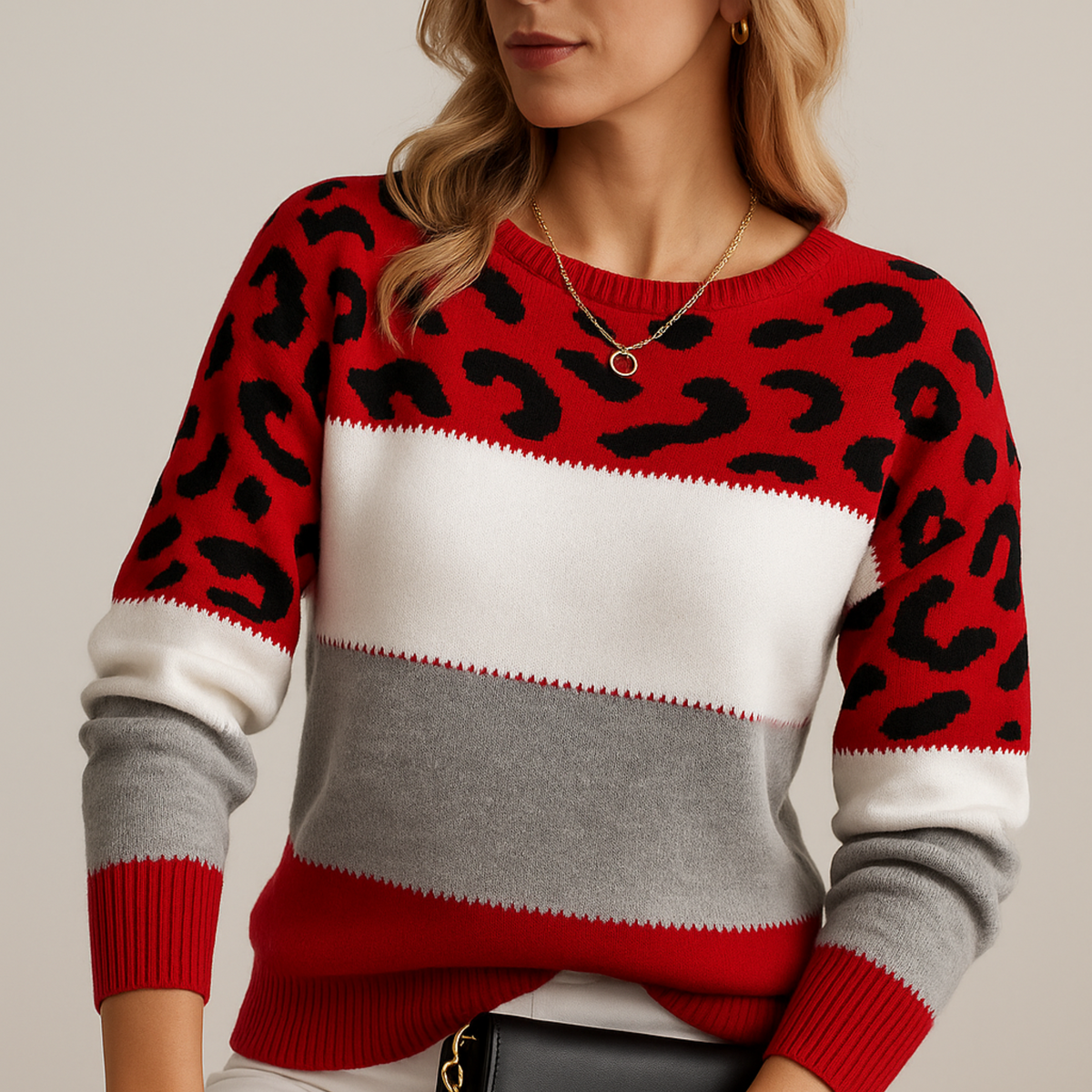 Charlene | Casual trui met luipaardprint