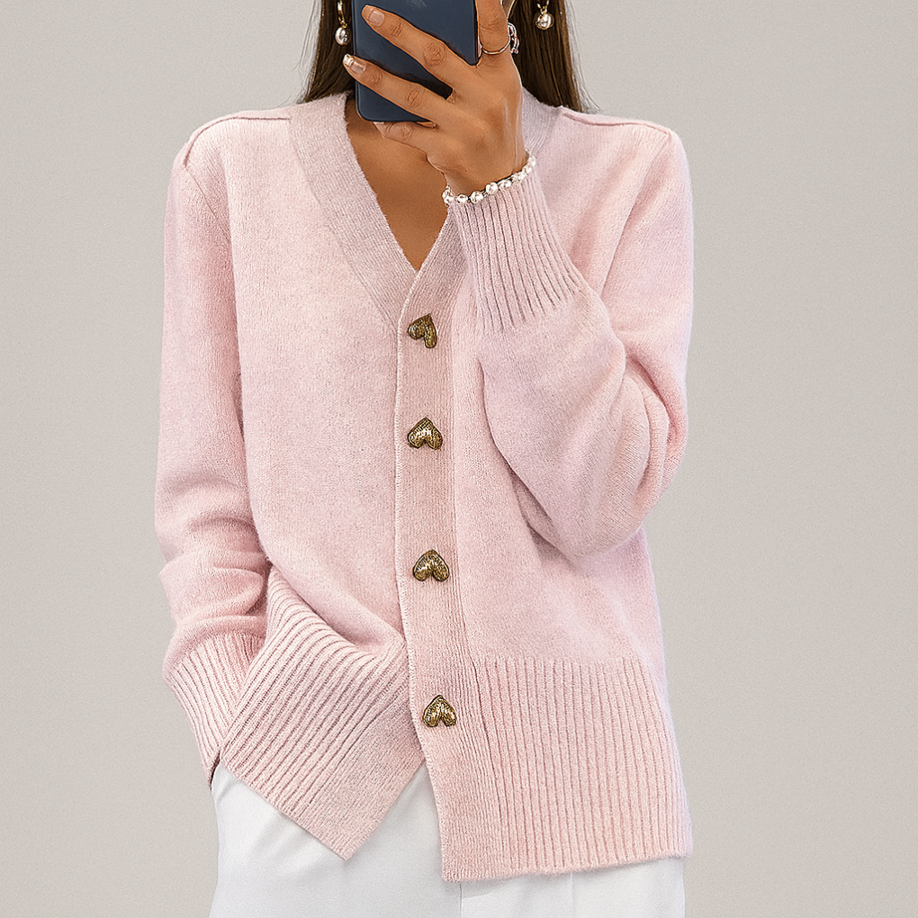 Gezellige gebreide cardigan met V-hals