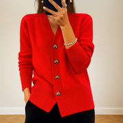 Gezellige gebreide cardigan met V-hals