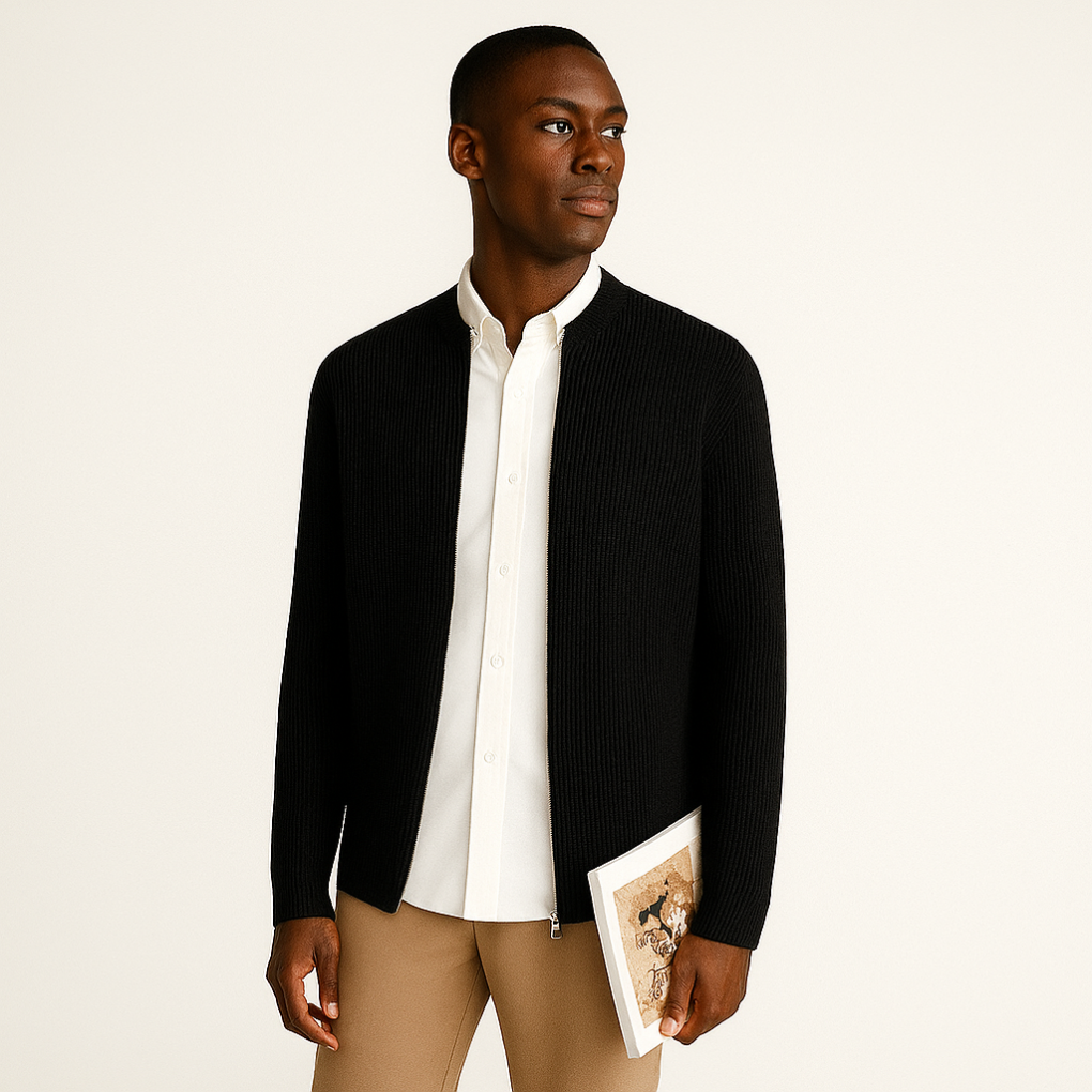 Heren Comfortabel gebreide cardigan met rits