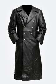 Iconische gotische leren trenchcoat in WO2-stijl voor heren