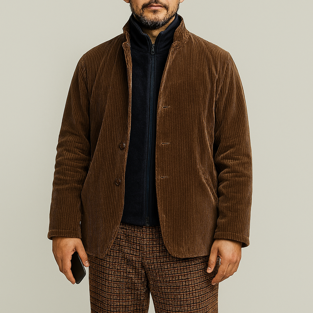 Retro Comfortabel effen herenjas