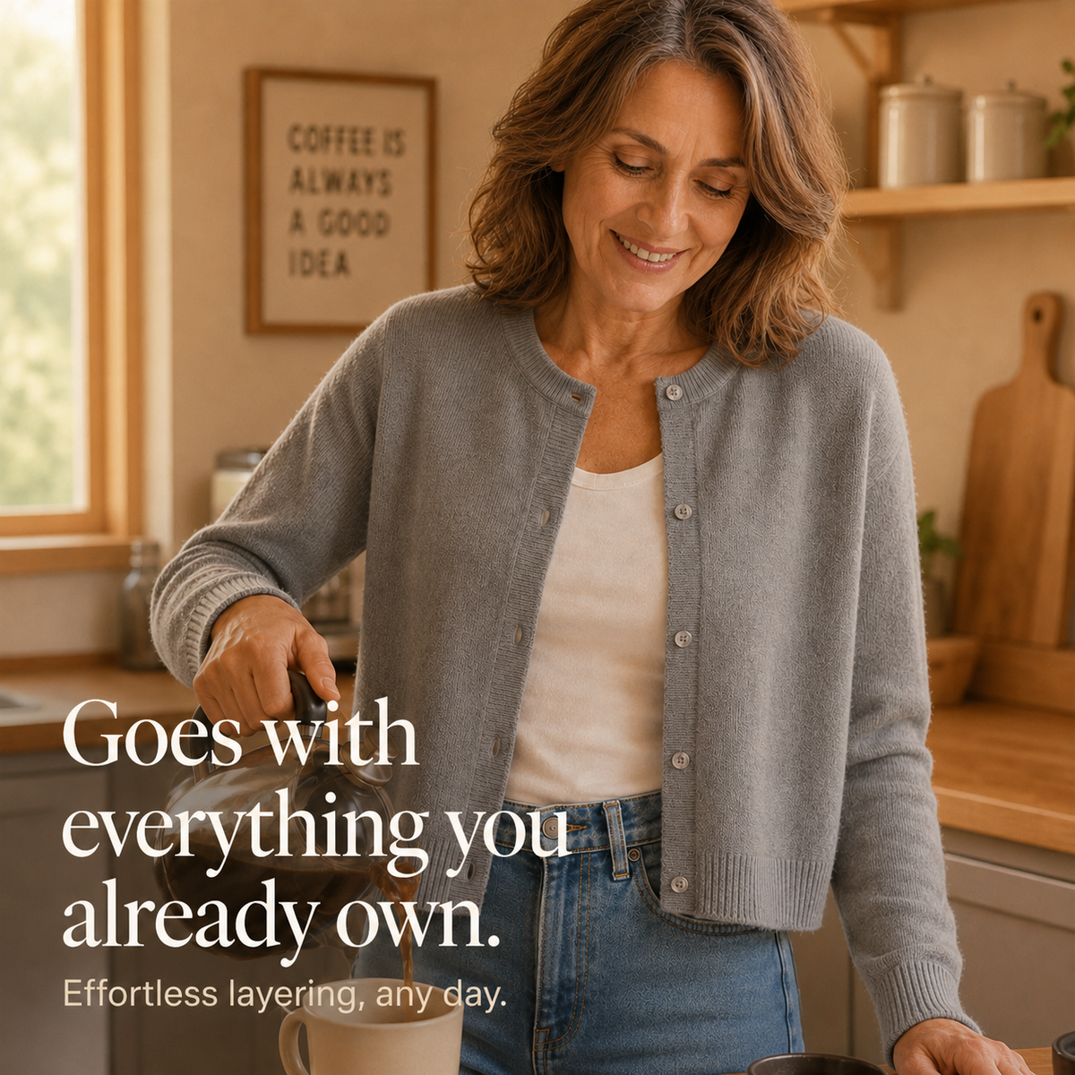 Wearbella – Korte Geborstelde Knit Knopen-Voorkant Cardigan