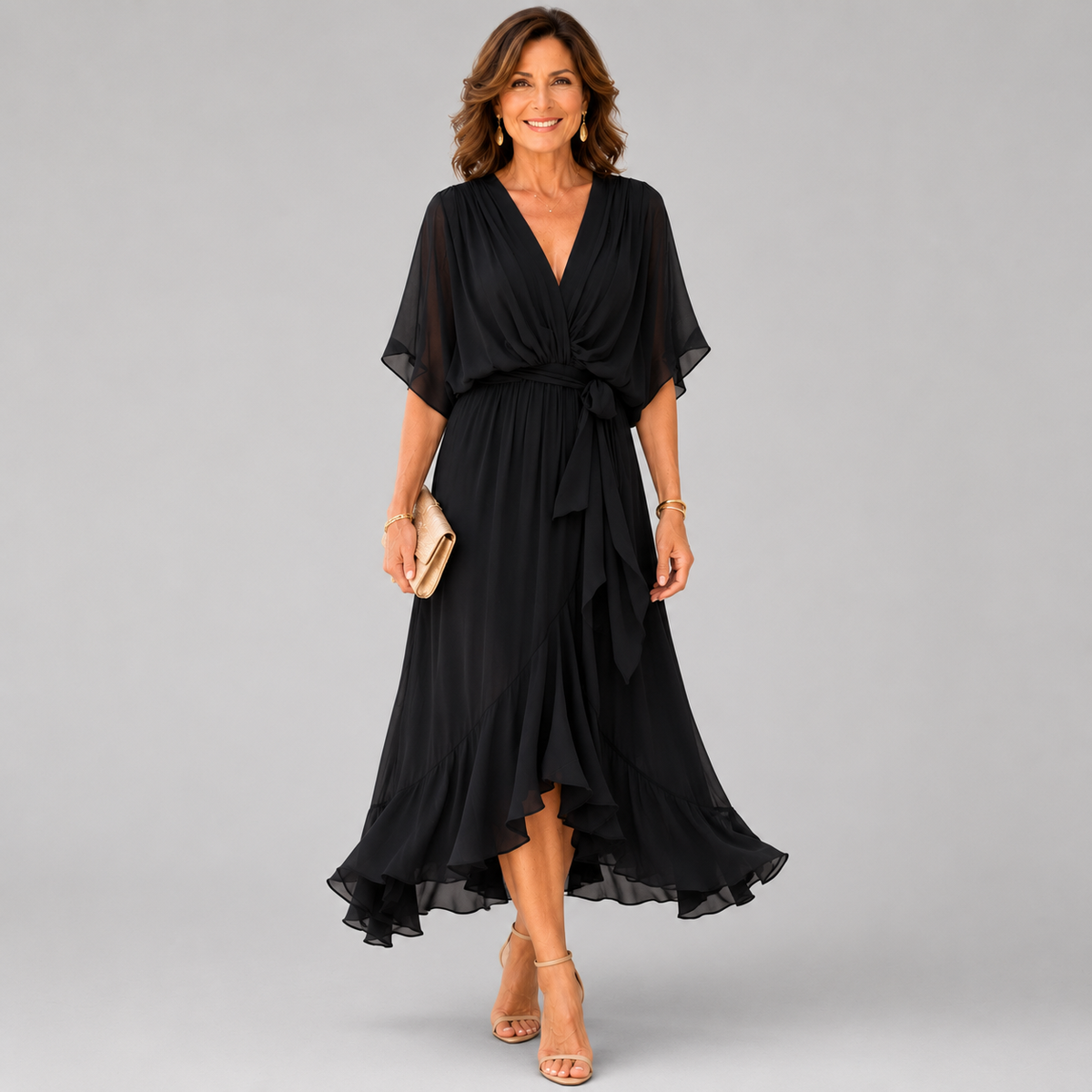 ELEGANTE MAXI DRAPÉE JURK VOOR VROUWEN