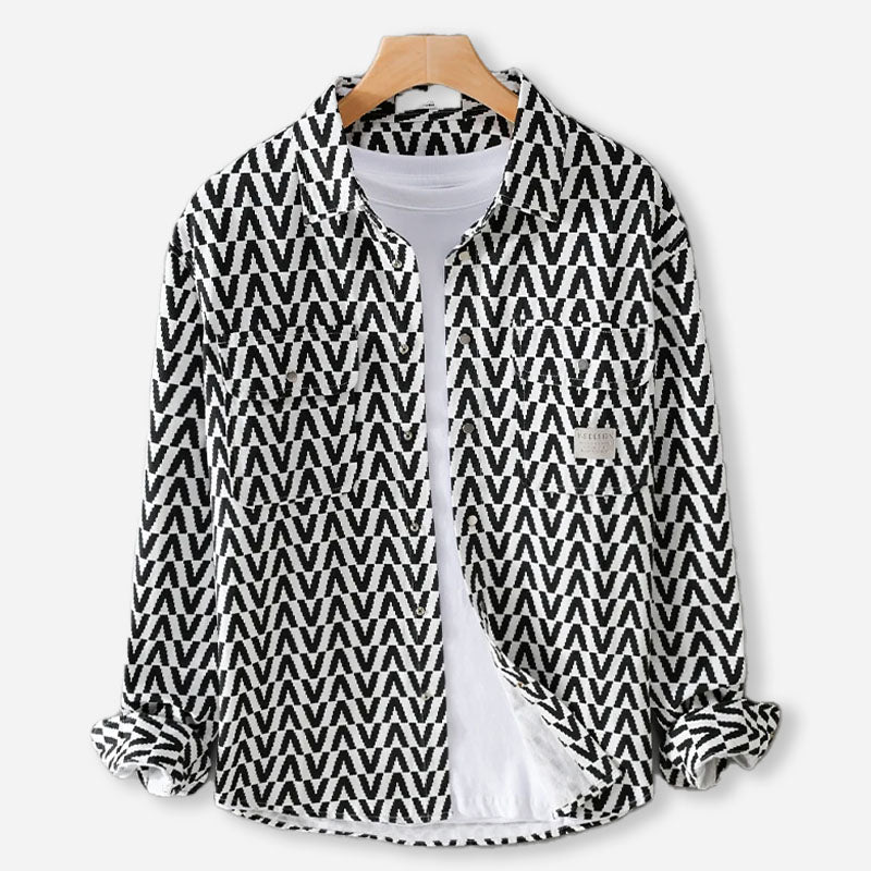 Chevron Charm Katoenen Shirt