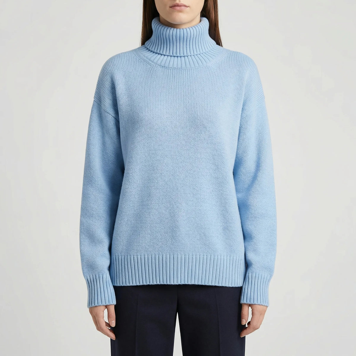 Geribde Turtleneck Trui – Casual Lange Mouwen Stijl