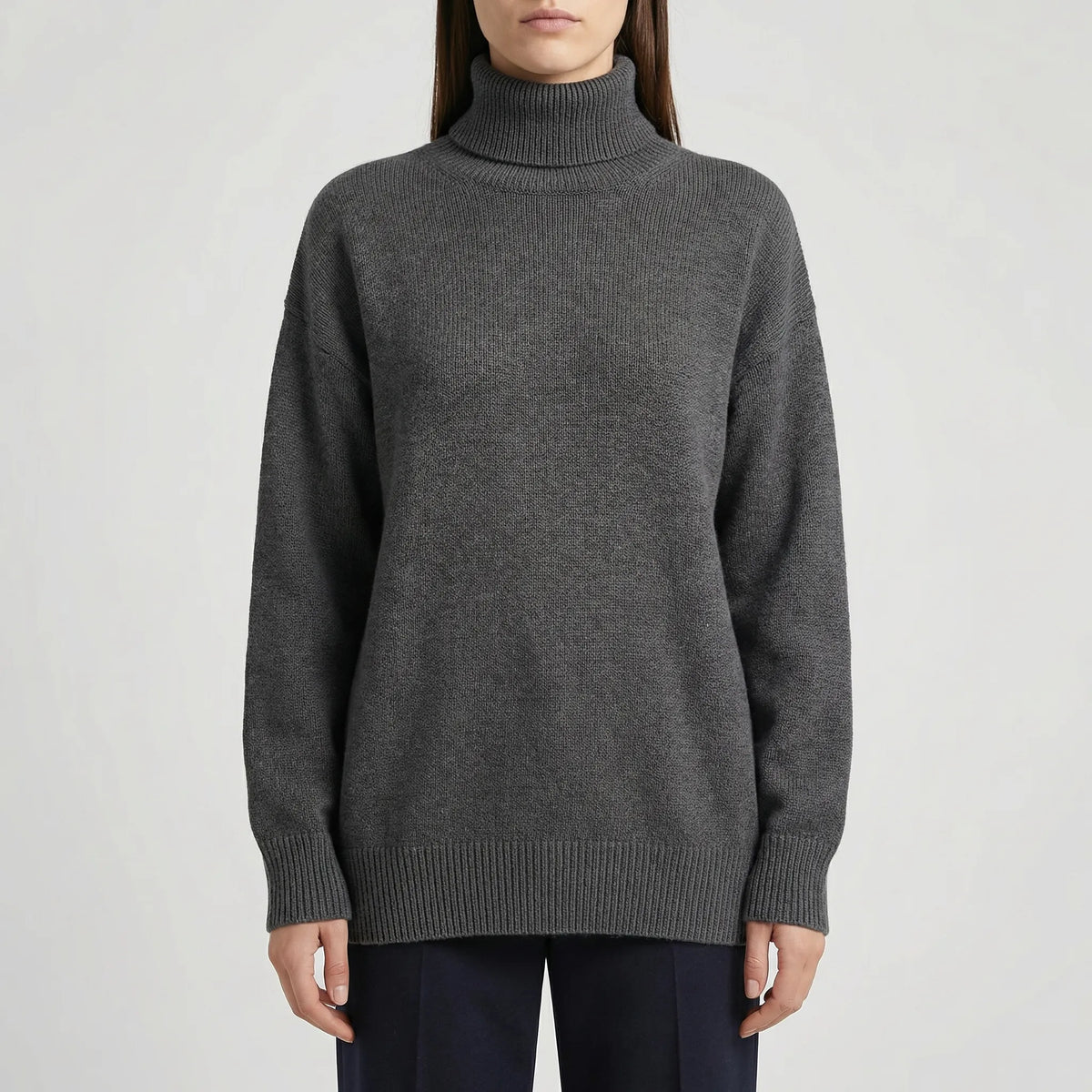 Geribde Turtleneck Trui – Casual Lange Mouwen Stijl