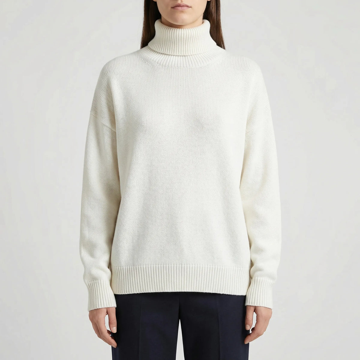 Geribde Turtleneck Trui – Casual Lange Mouwen Stijl