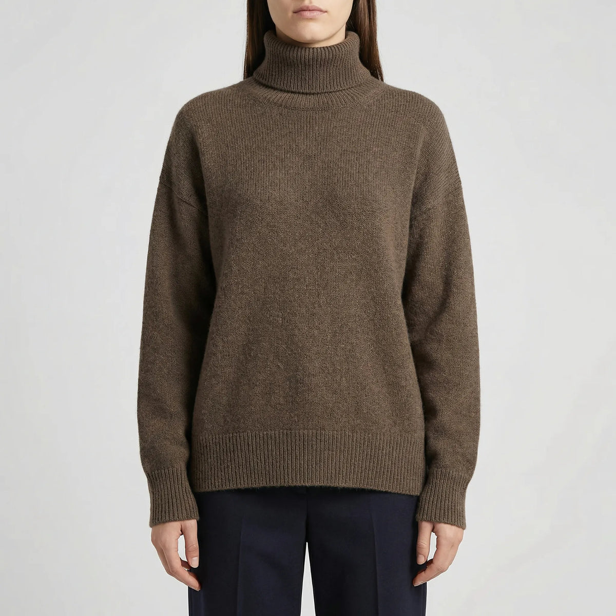 Geribde Turtleneck Trui – Casual Lange Mouwen Stijl
