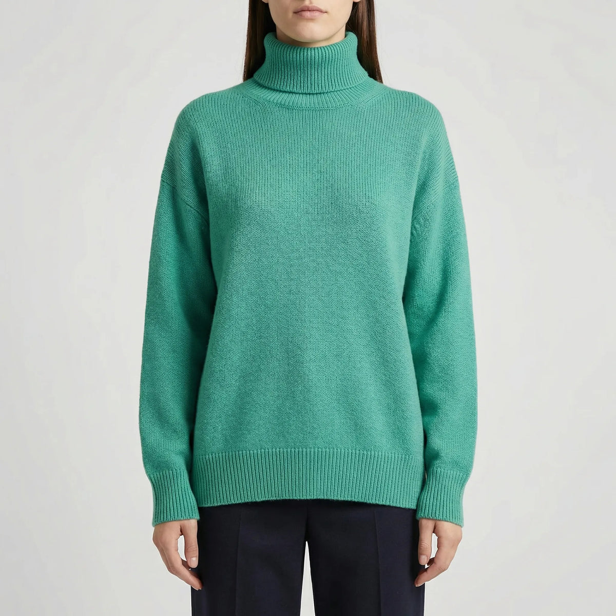 Geribde Turtleneck Trui – Casual Lange Mouwen Stijl