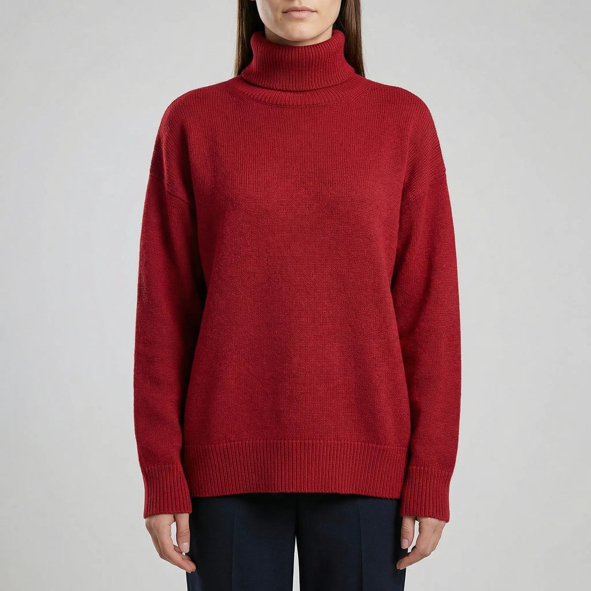 Geribde Turtleneck Trui – Casual Lange Mouwen Stijl