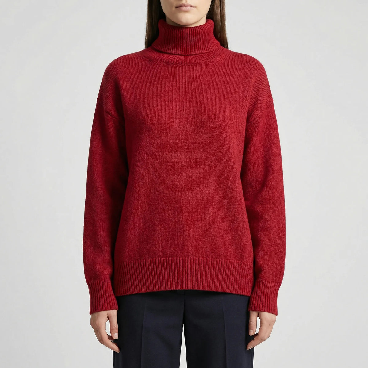 Geribde Turtleneck Trui – Casual Lange Mouwen Stijl