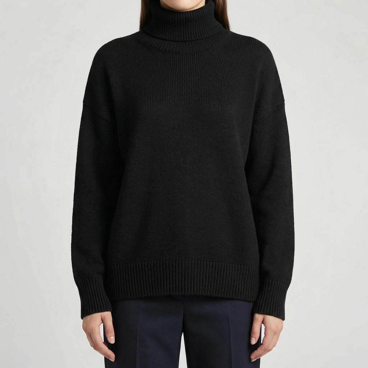 Geribde Turtleneck Trui – Casual Lange Mouwen Stijl