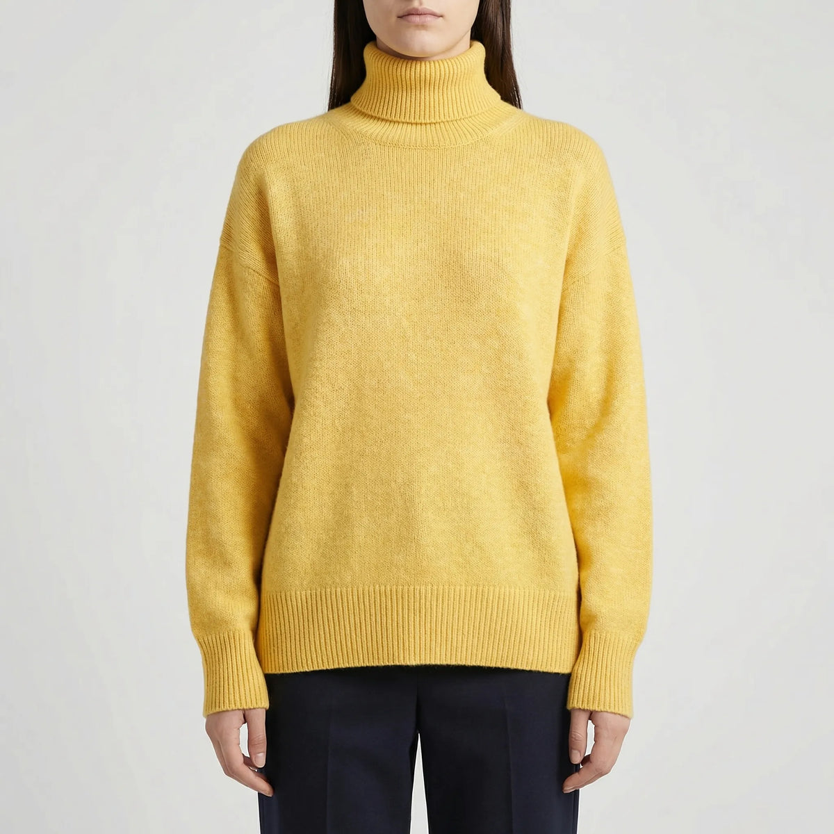 Geribde Turtleneck Trui – Casual Lange Mouwen Stijl