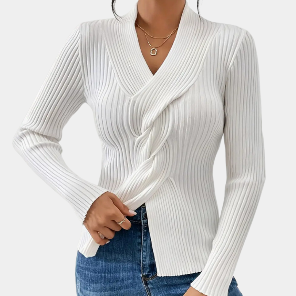 Elegante Gebreide Dames trui met v-hals