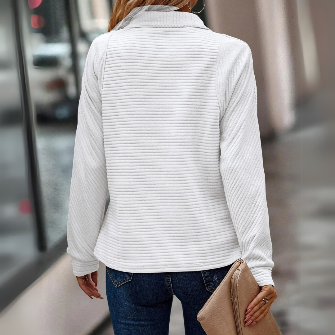 Suzanne - Half-Zip Gedetailleerde Pullover
