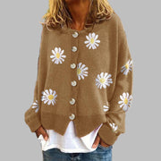 Bloemen gebreide trui voor dames