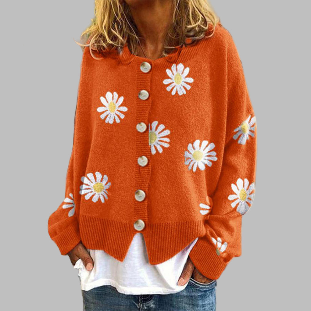 Bloemen gebreide trui voor dames