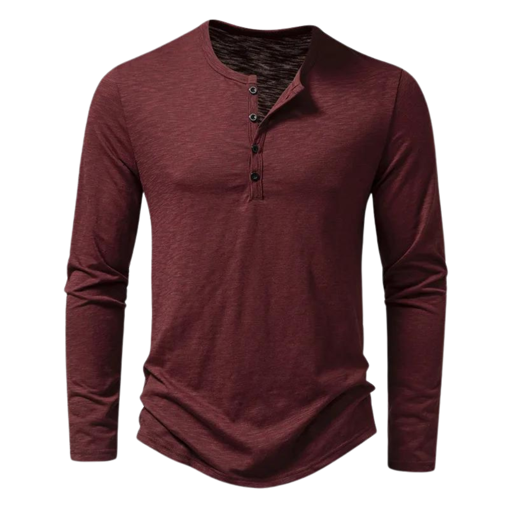 Comfortabel katoenen T-shirt met lange mouwen voor heren