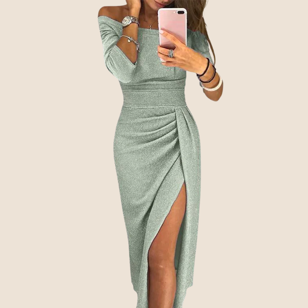 Elarienne | Chique vloeiende halter maxi-jurk
