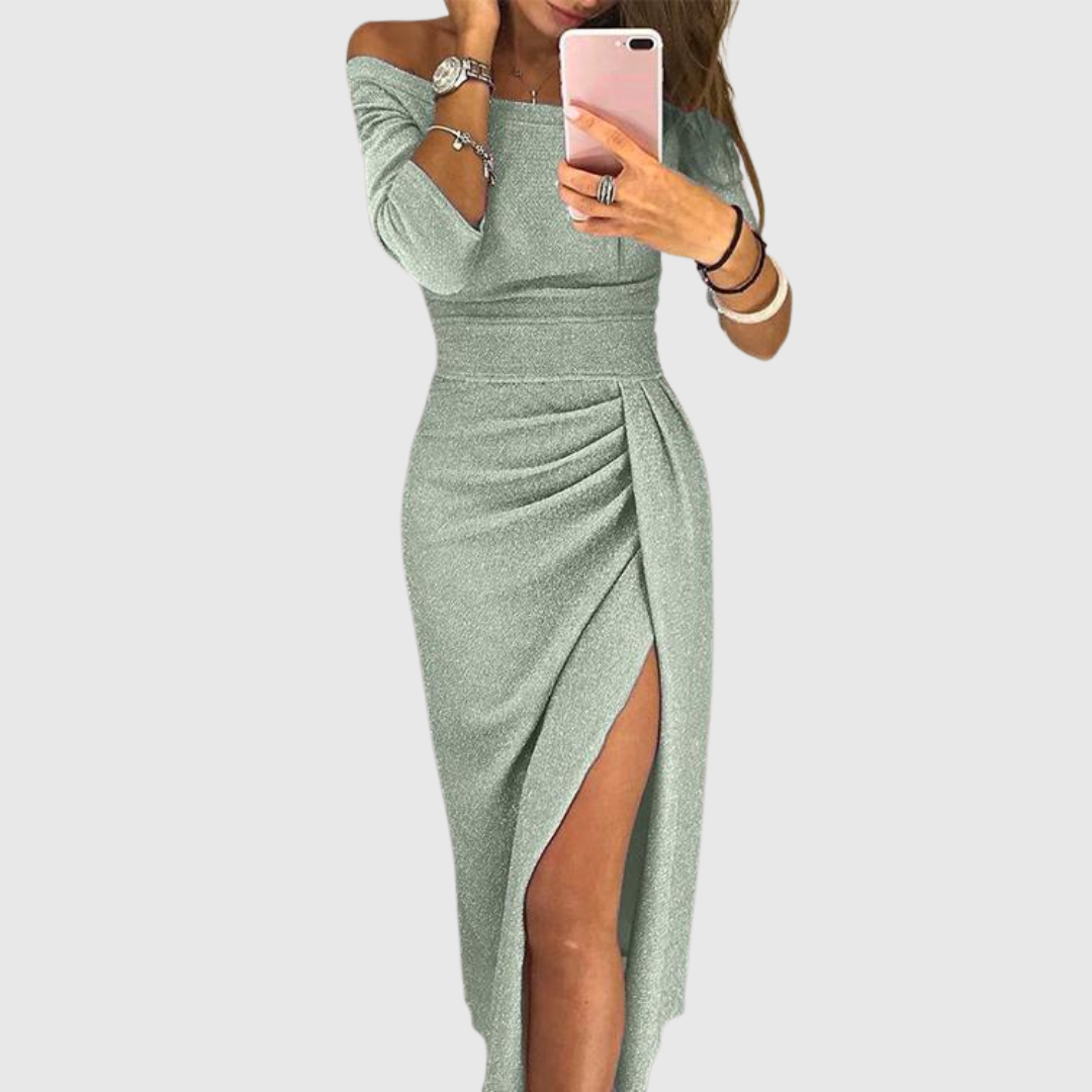 Elarienne | Chique vloeiende halter maxi-jurk