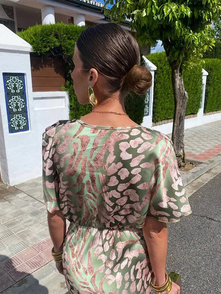 Rosemier | Midi Jurk in Koperkleur
