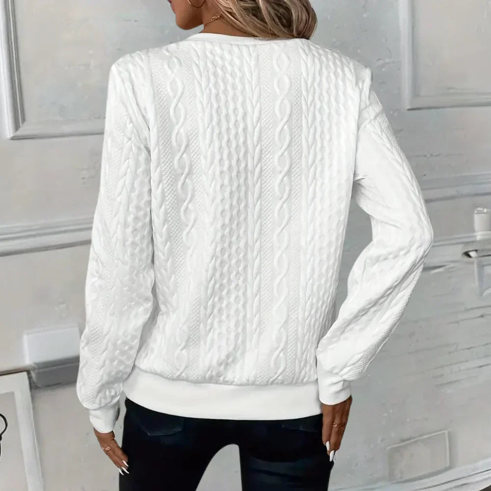 Comfortabel V-hals Trui met Rits