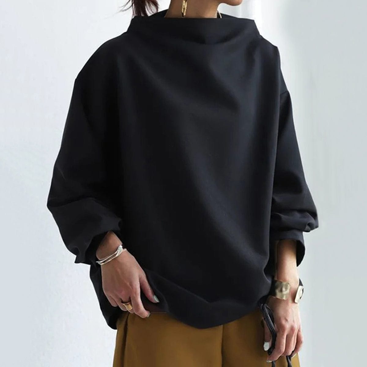 Elidi | Casual top met hoge hals