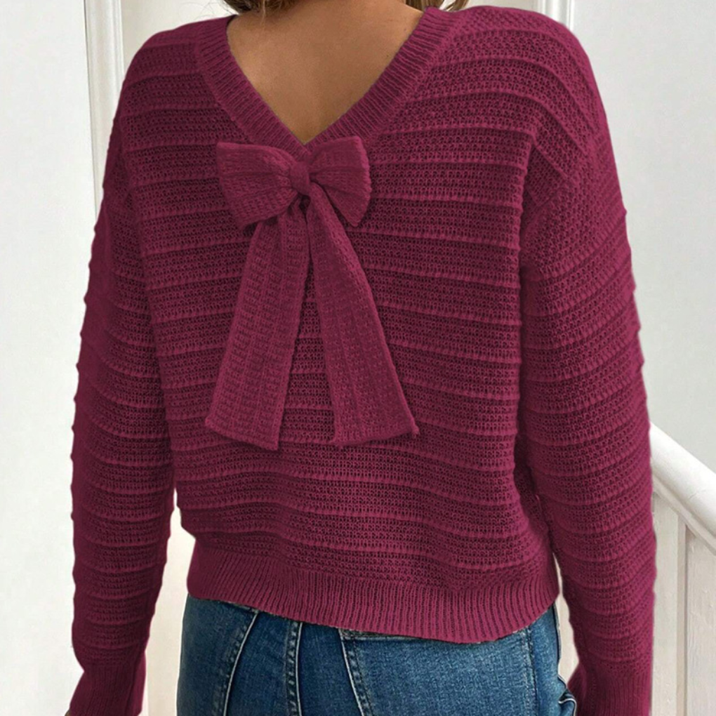 Vrouwen Bow-Back Pullover Sweater