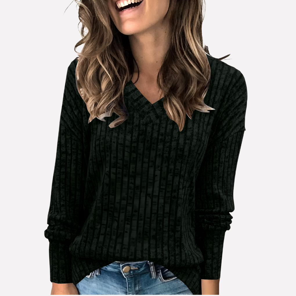 Vrouwen V-Hals Lange Mouwen Top
