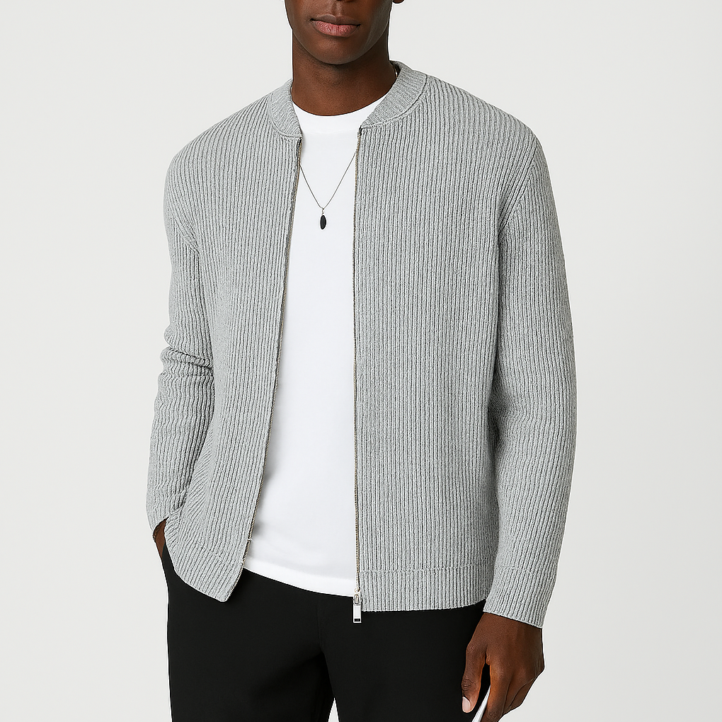 Heren Comfortabel gebreide cardigan met rits