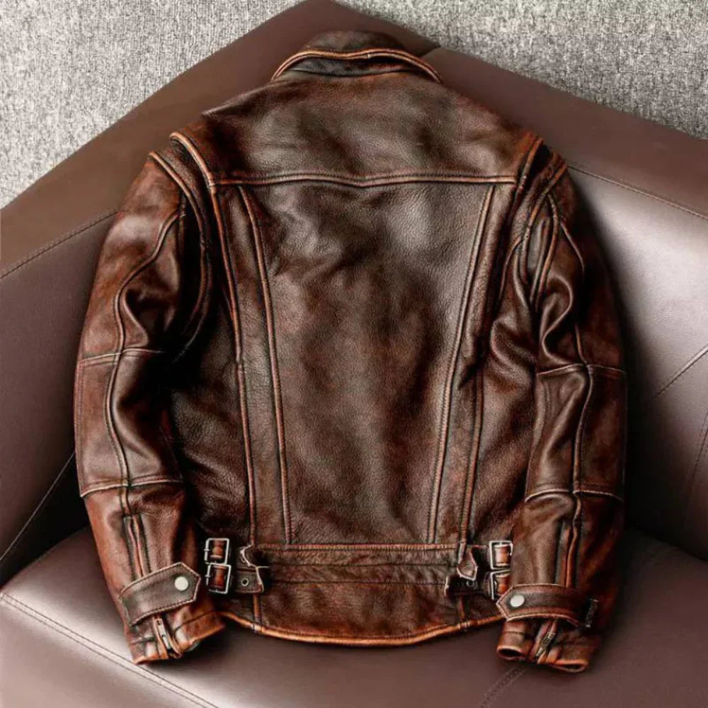 Premium Retro Heren Jas van Echt Leer