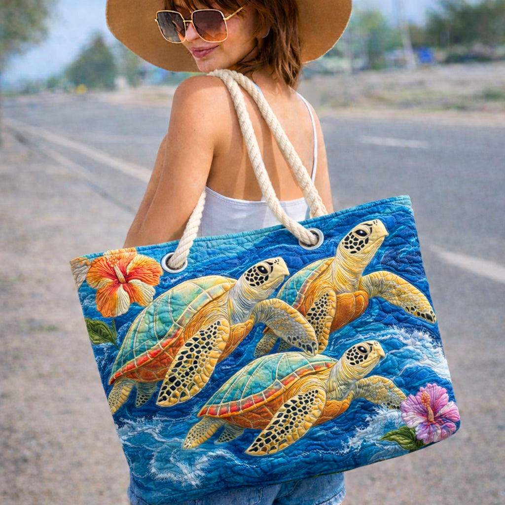Sea Turtles | Gewatteerde strandtas