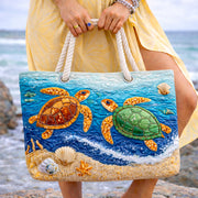 Tropical Turtle | Gewatteerde strandtas