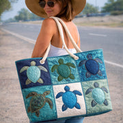 Blue Turtle | Gewatteerde strandtas