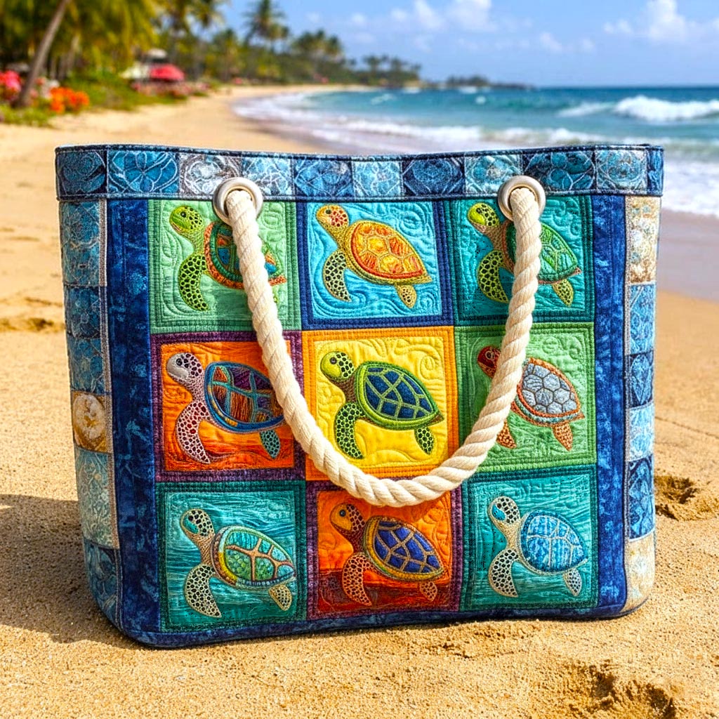 Turtle Calm | Gewatteerde strandtas