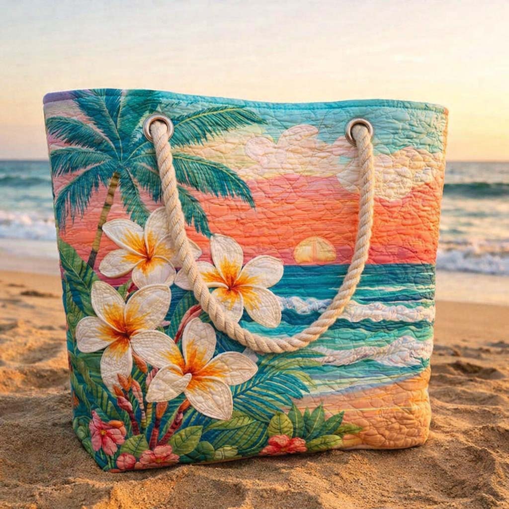 Tropical Vibe | Gewatteerde strandtas