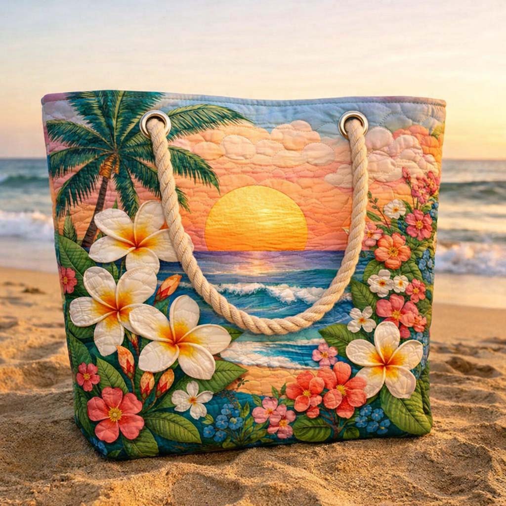 Tropical Paradise | Gewatteerde strandtas