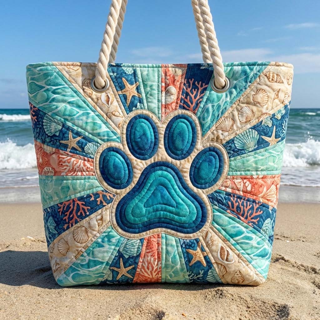 Paw Patch Blauw | Gewatteerde strandtas