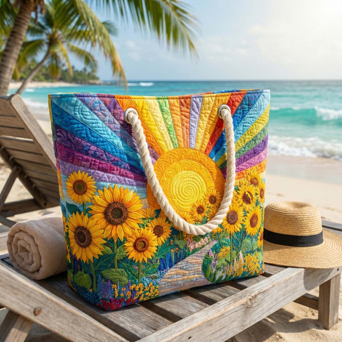 Rainbow | Gewatteerde strandtas
