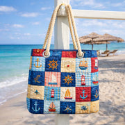 Marine Patchwork | Gewatteerde strandtas