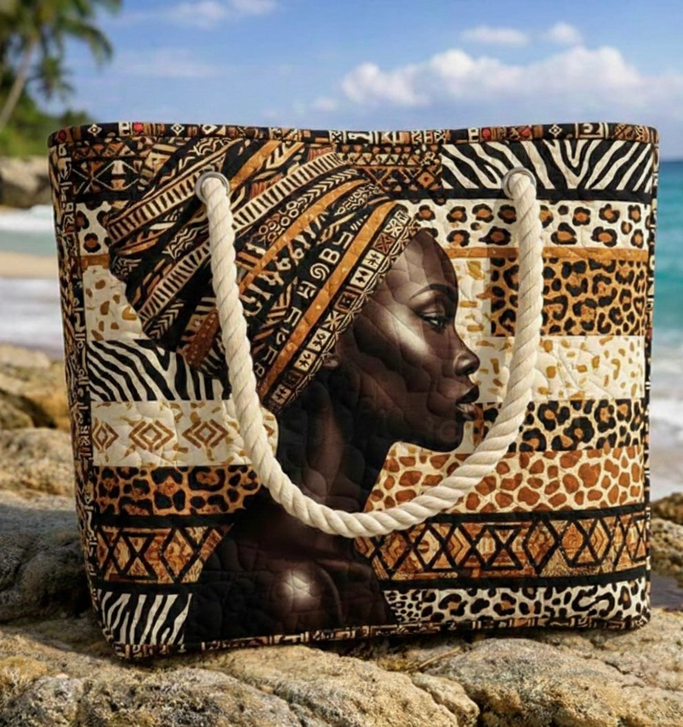 Melanin Queen | Gewatteerde strandtas