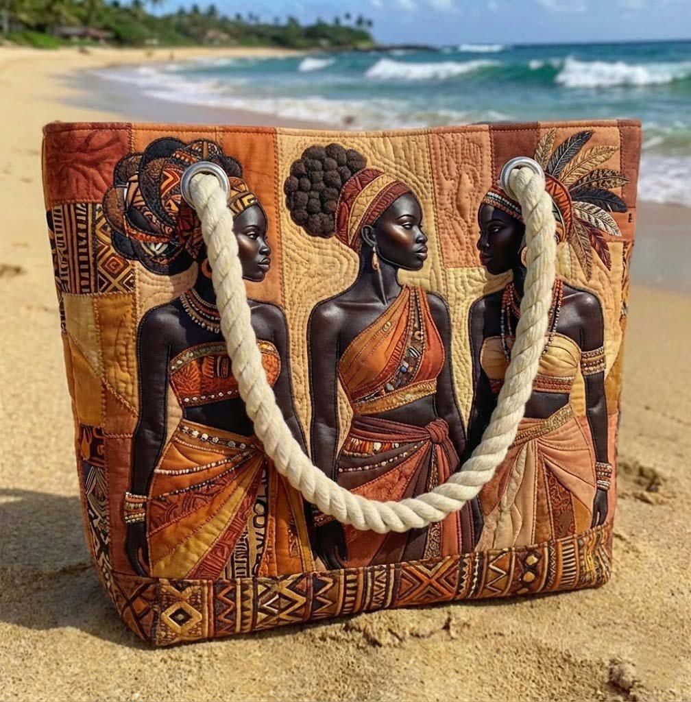 Melanin Queens | Gewatteerde strandtas