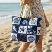 Shell Serenity | Gewatteerde strandtas