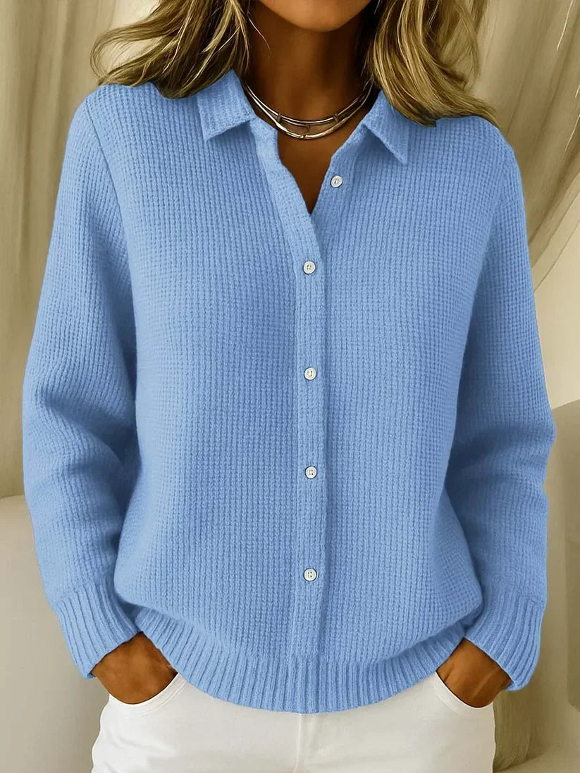 Gebreide Polo Dames | Gebreide polo met elegante structuur